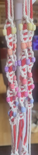 Macrame beaded plant pot