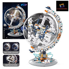 Creative Technology Space Station Transparent Globe Blocks – Futuristic DIY Mode