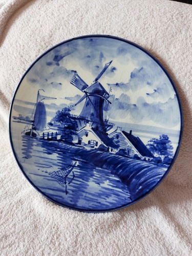 Blue decorative plate - blue,