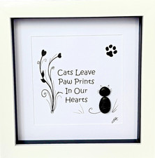 Black Cat Pebble Art Memorial