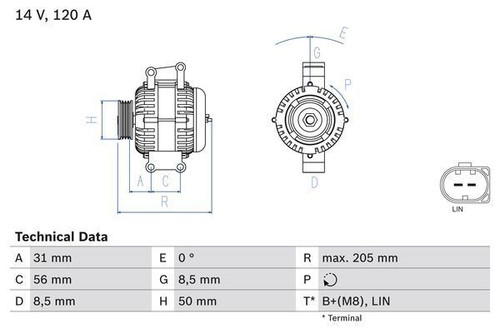 Bosch alternator for - bosch, mercedes