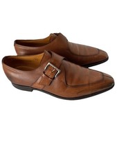 John Lobb Monk Strap Brown Men Shoes In Leather Size44/10
