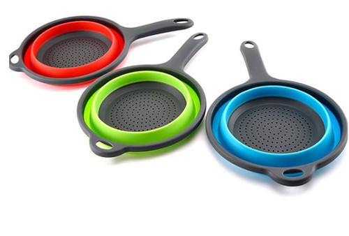 Collapsible silicone colander - collapsible,