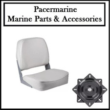 Marine Folding Helm Seat 28oz Marine Vinyl White + Swivel