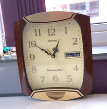 LARGE SIZE VINTAGE RETRO Rhythm Westminster Chime Calendar Wall Clock