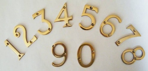75mm house numbers solid brass - 75mm,