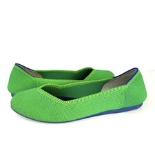 Rothy’s RARE RETIRED Kelly Green Jelly Bean Round Toe Loafers Flats Size 8