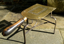 Antique Georgian Brass & Forged Iron Fireplace Kettle Trivet Range Stand