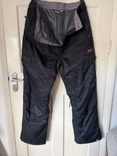 Waterproof  Ladies Black Ski Trousers Fully Lined Cuff Bottoms Size 16