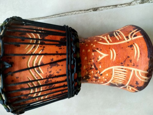 Hand made wooden drum - drum, (djembe)