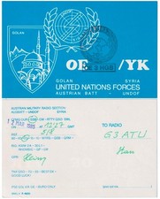 1985 United Nations UNDOF SYRIA - Austrian Battalion QSL Card Golan Heights