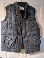 Fat Face Puffer Wax Gilet Jacket Full Zip Regular NAVY BLUE Mens  MED (FISHING )