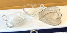 3 HEART SHAPED BONBON - TRINKET DISHES  14cm wide each Romantic Gift, home decor