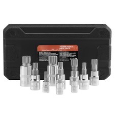 XZN Triple Square Spline Bit Socket Set 10-Piece M4-M18 Cr-V Steel Storage Case