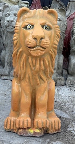 Stone lion garden - statues, lawn