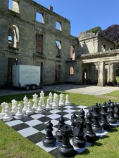 Giant Garden Chess Plus FREE Draughts (checkers) Set With Board.