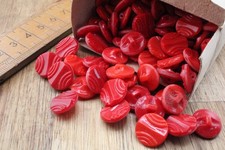 6x 14mm Vintage 1930s RED