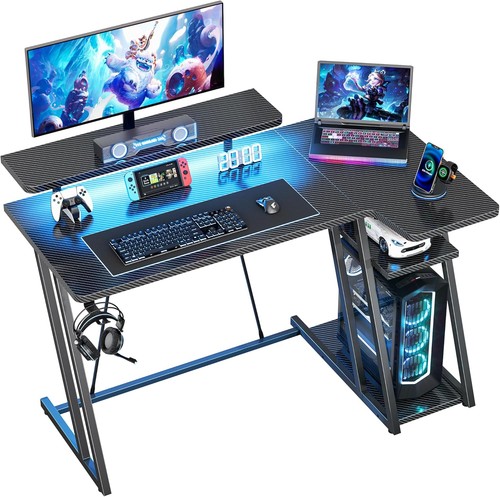 Homidec gaming desk with led - desk,