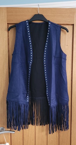 Blue country western suede - western,