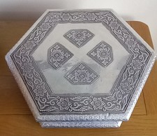 Large Hexagonal White Metal