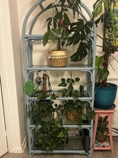 Vintage Upcycled Bamboo Shelving unit 5 Tiers