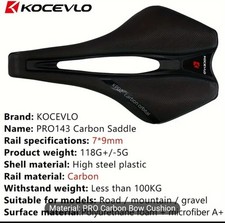 ~120g kocevlo Road Racing Saddle Carbon Rails pressure relief Padded Lightweight