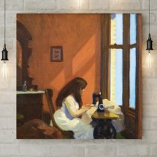 Girl At A Sewing Machine Wall Art - Edward Hopper - Canvas Rolled Wall Art Print