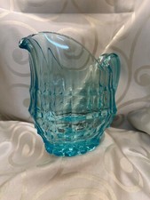 Pressed Glass Pitcher Blue