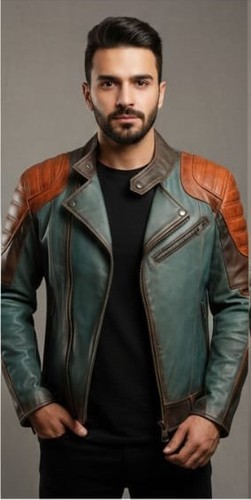 Men cafe racer real leather - men's,