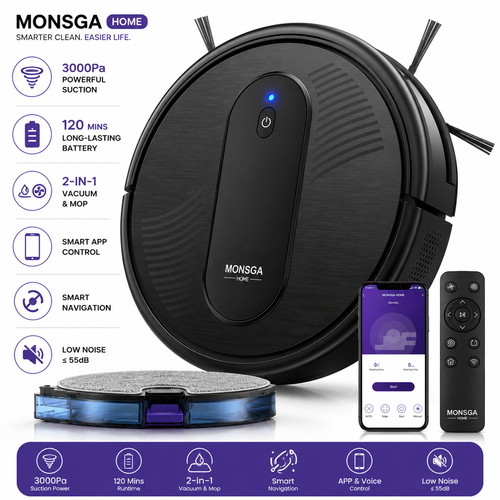 Robot vacuum cleaner 3000pa - robot,