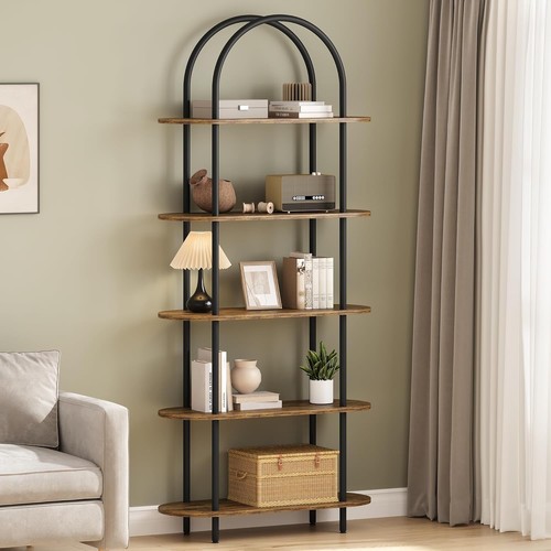 Tier arched bookcase open - arched,