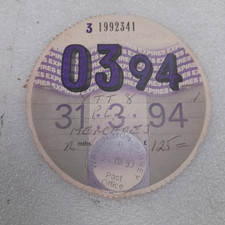Vintage 1994 Mercedes Tax Disc