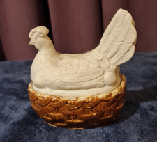 Vintage Moira  Ceramic Pottery Hen on Nest Egg Crock Storage