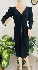 Vintage 80s Black Cocktail Party Dress LBD Rhinestone Trim S-M Women’s Clothing