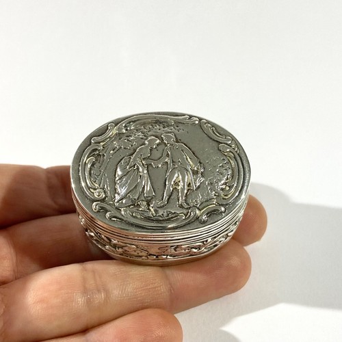 Antique solid silver pillbox - ,
