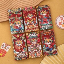 Pack of 6 pcs 2024 Chinese New Year Money Envelope Hong Bao Lai See Red Packets