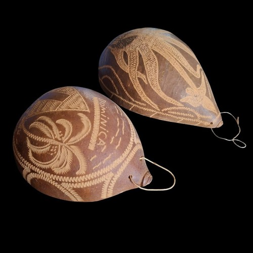 Carved boab nut shells carib - shells,