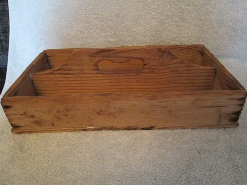 Antique pine cutlery - cutlery, tray