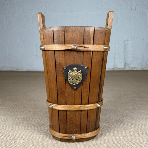 Vintage oak umbrella stand - vintage,