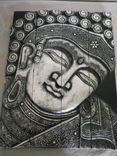 Unique Hand Painted Buddha Art Painting Wooden Panel Wall Decor