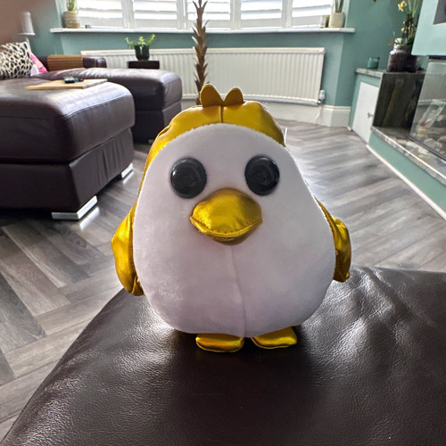 Adopt gold penguin plush - gold,