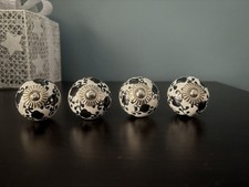 4 x Vintage Ceramic Door Knobs - Cupboard Cabinet Kitchen Drawer Pull Handle 