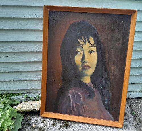 Vintage oil painting mid - oil,