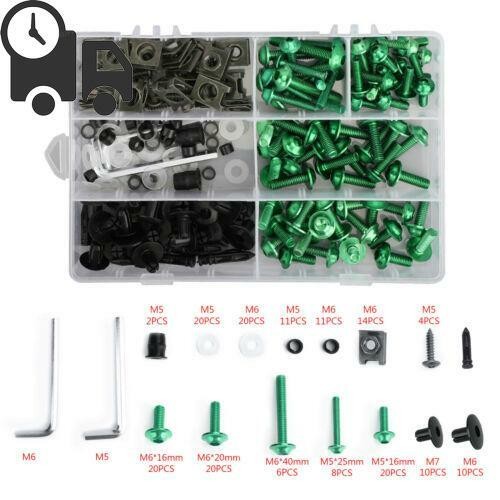 Green fairing bolts - green, kit