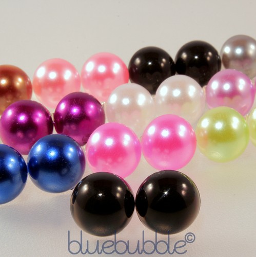 Funky 12mm half - pearl, earrings