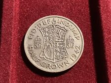 1942 GEORGE VI SILVER HALF CROWN EF CONDITION #44