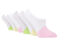 6 Pairs Sockshop Wildfeet Ladies Half Cushioned Bamboo Shoe Liner Socks