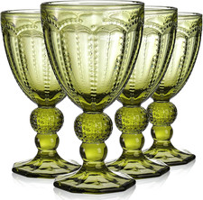 Set of 4 Vintage Green Wine