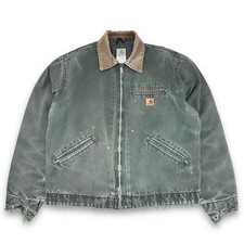 RARE Vintage Carhartt J97 MOS Detroit Blanket Lined Jacket, Green, Large (CB756)