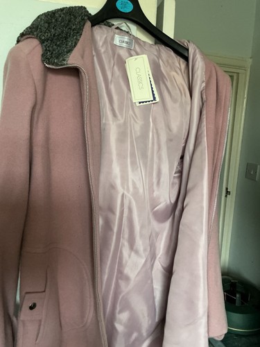 Ladies pink wool - pink, coat,